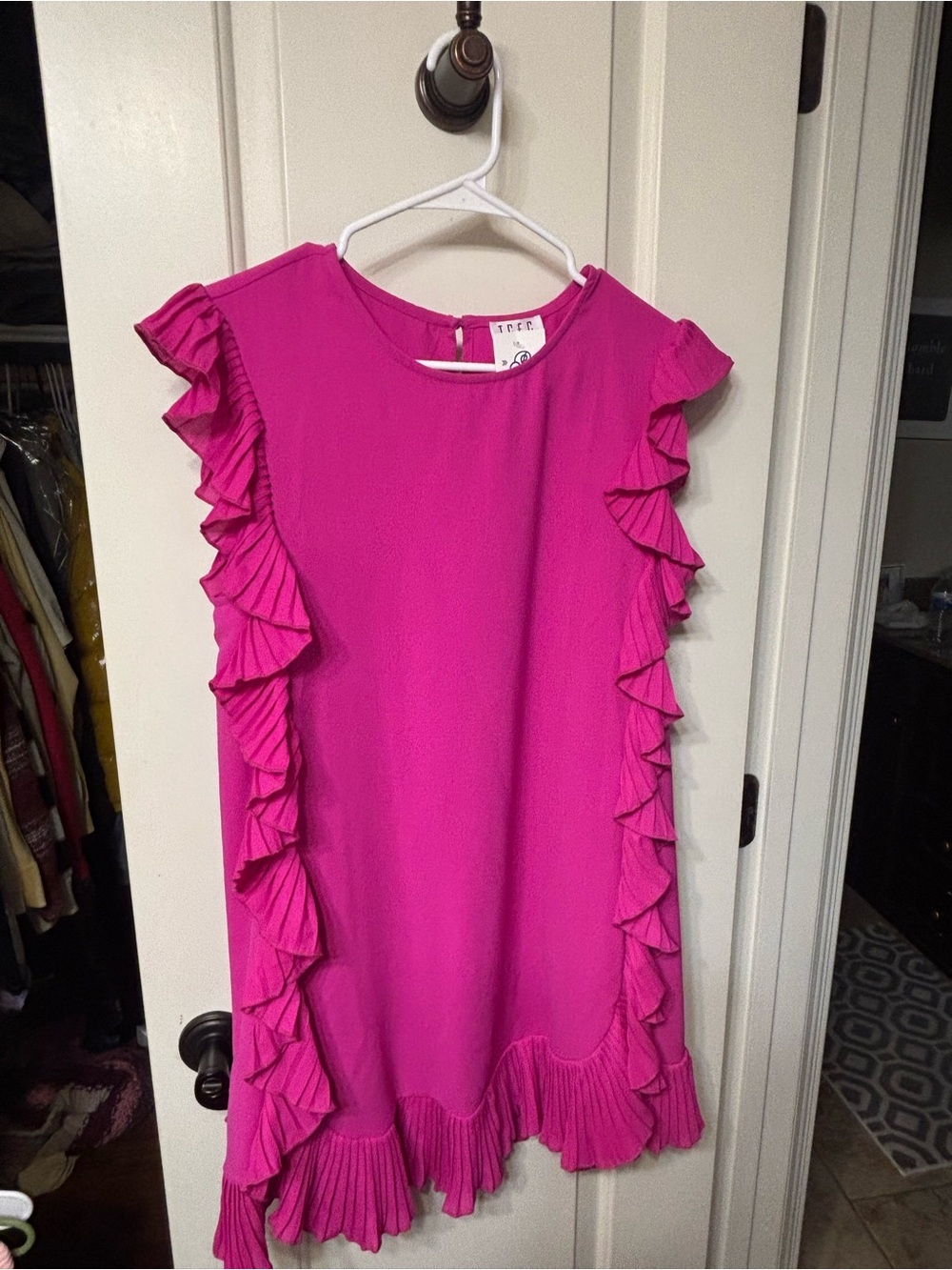 TCEC Fuchsia Ruffle Trim Girls' Dress
